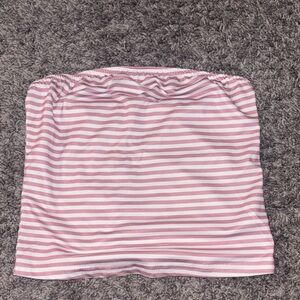 Chic Pink and White Striped Tube Top